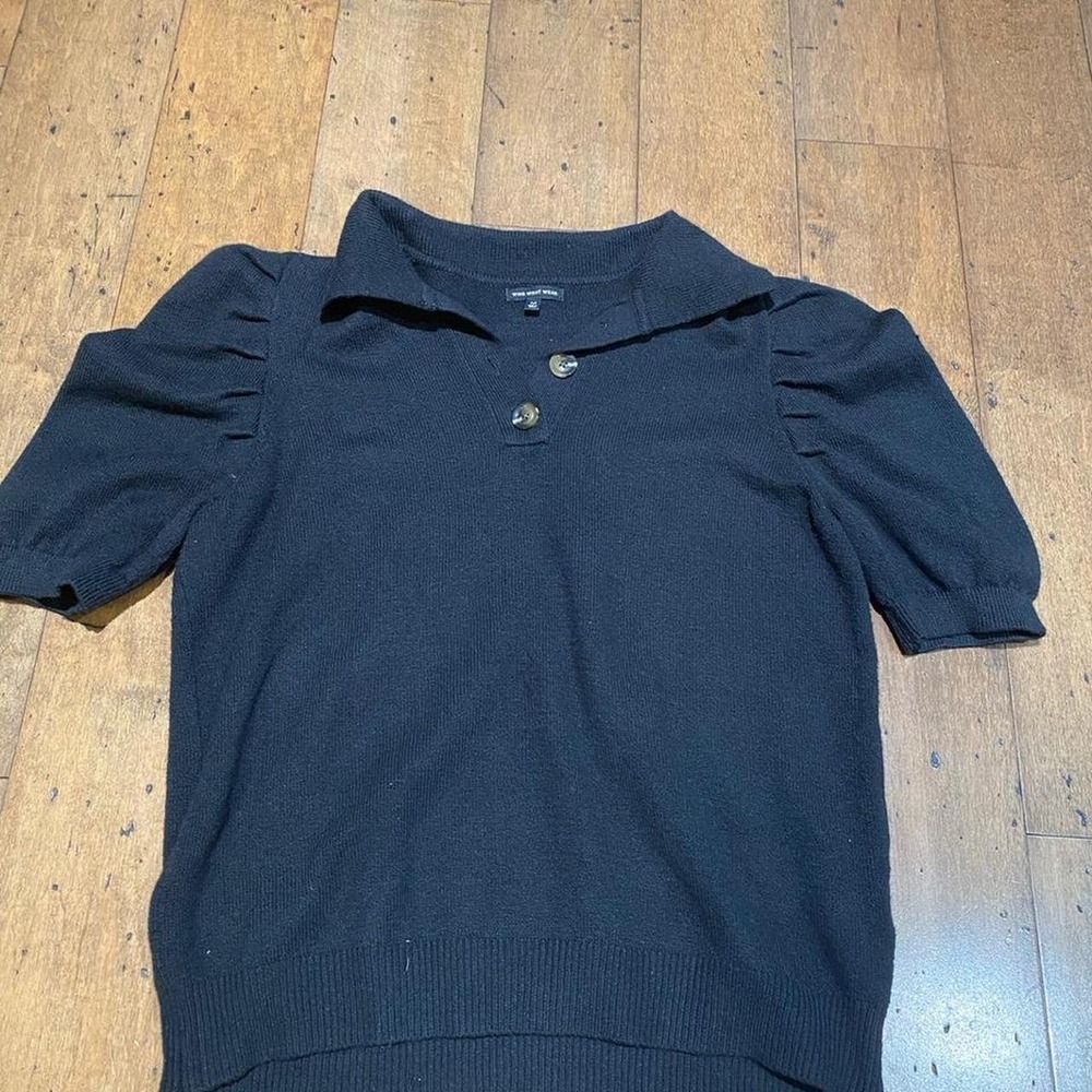 Who What Wear black womens button up Size M